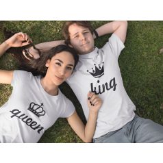 King and Queen páros póló - fehér színben 3