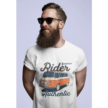 Rider Authtentic Barkas fekete póló